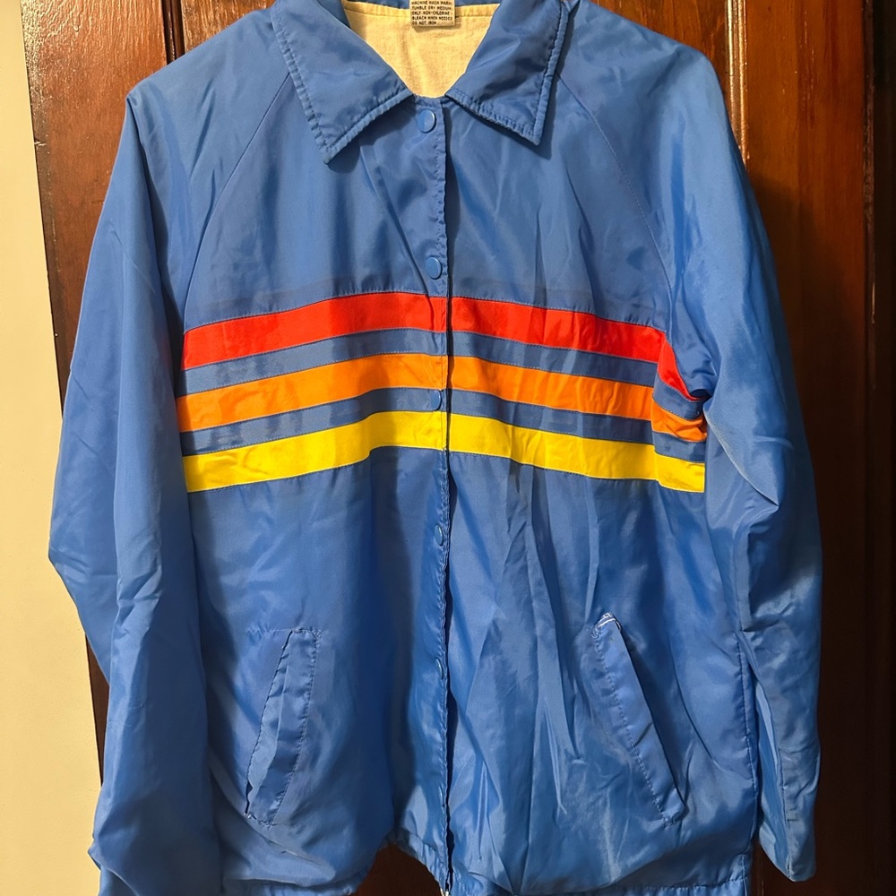 Blue Retro Striped Women's Jacket